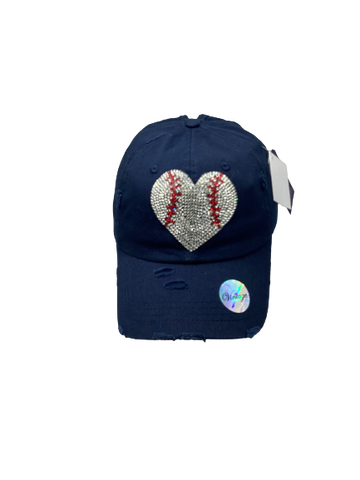 BASEBALL LOVE PONYTAIL CAP